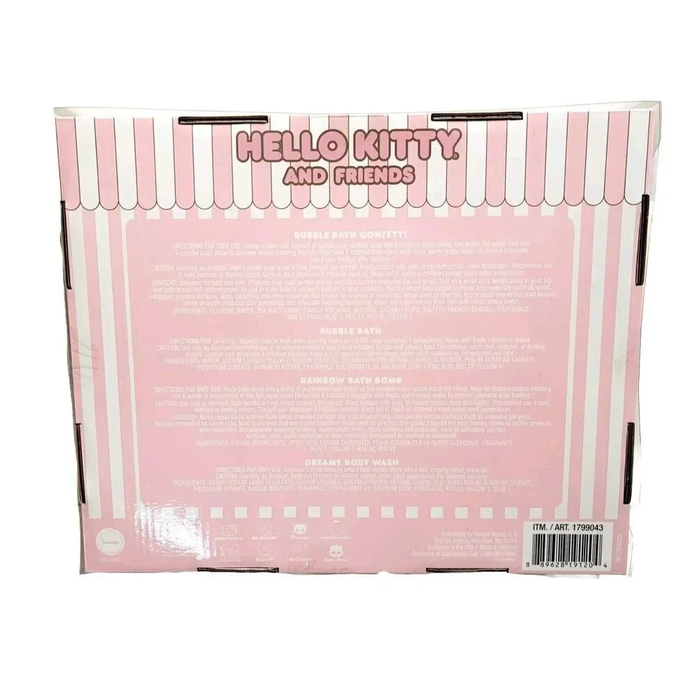 Hello Kitty & Friends Cozy Bath Set 6pc Bubble Bath Body Wash Spa Headband Kit